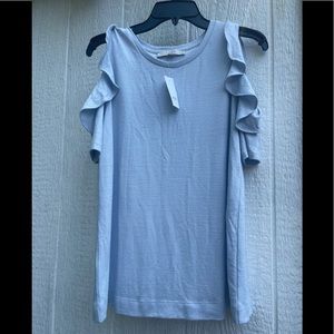 LOFT Ruffle Sleeve Top NWT